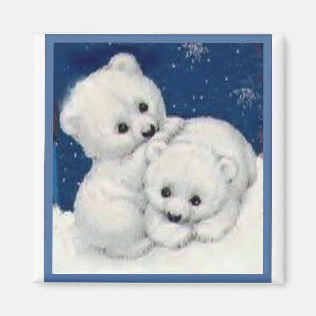 Niedliche Polar-Bären-Kubs Magnet (Vorne)