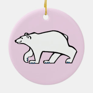 Niedliche POLAR-BÄREN - Wildtiere - arktisch-rosa Keramik Ornament