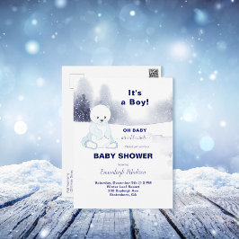 Niedliche Polar Bear Baby Dusche Postkarte