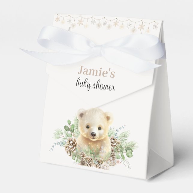 Niedliche Polar Bear Winter Baby Dusche Box Geschenkschachtel (Vorderseite)