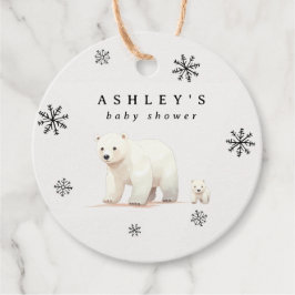 Niedliche Polar Bear Winter Baby Dusche Geschenkanhänger
