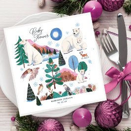 Niedliche Polar Bear Winter Baby Dusche Serviette