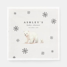 Niedliche Polar Bear Winter Baby Dusche Serviette