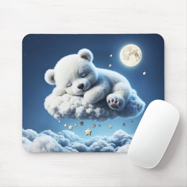 Niedliche Polarbärbchen, Schönheitswolken Mousepad (Mit Mouse)