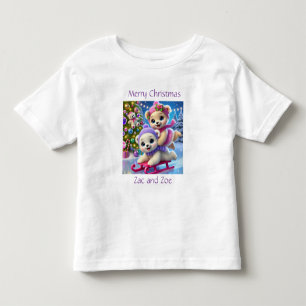 Niedliche Polarbären-Kubs auf Schlitten Kleinkind T-shirt