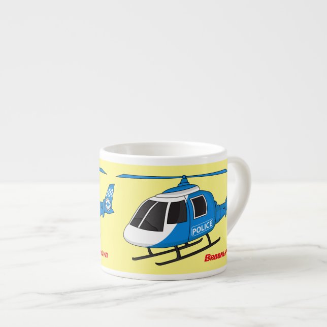 Niedliche Polizeiabteilung Hubschrauber Chopper Ca Espressotasse (Vorderseite Rechts)