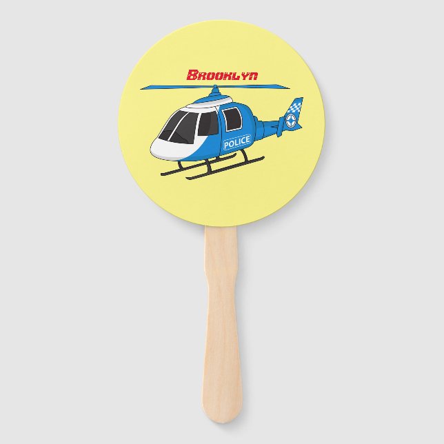 Niedliche Polizeiabteilung Hubschrauber Chopper Ca Fächer (Vorderseite)