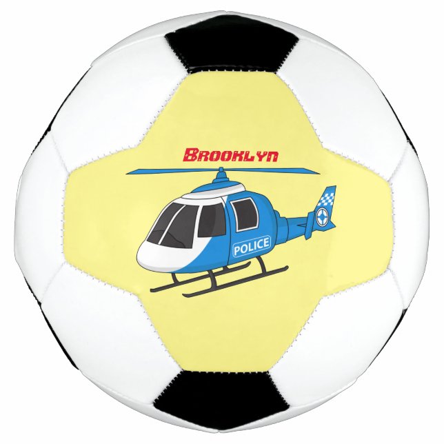 Niedliche Polizeiabteilung Hubschrauber Chopper Ca Fußball (Vorderseite)