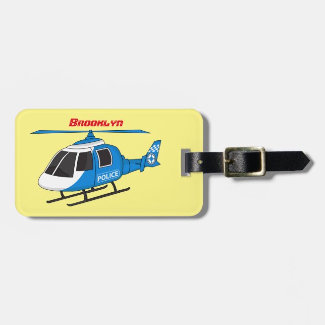 Niedliche Polizeiabteilung Hubschrauber Chopper Ca Gepäckanhänger (Vorderseite horizontal)