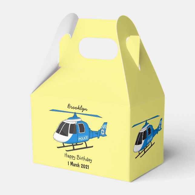 Niedliche Polizeiabteilung Hubschrauber Chopper Ca Geschenkschachtel (Vorderseite)