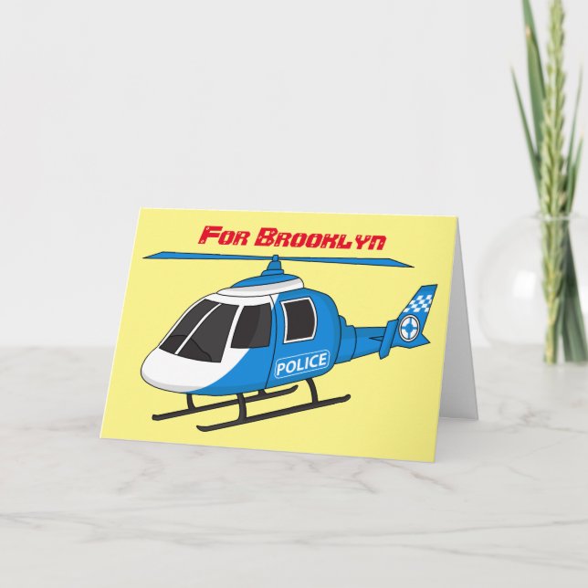 Niedliche Polizeiabteilung Hubschrauber Chopper Ca Karte (Vorderseite)