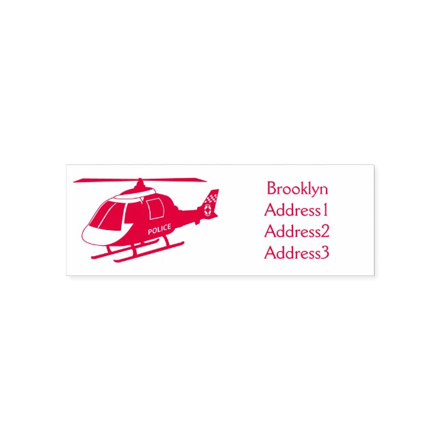 Niedliche Polizeiabteilung Hubschrauber Chopper Ca Permastempel (Design)