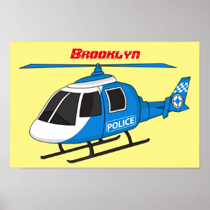 Niedliche Polizeiabteilung Hubschrauber Chopper Ca Poster