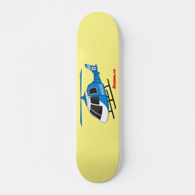 Niedliche Polizeiabteilung Hubschrauber Chopper Ca Skateboard (Vorne)