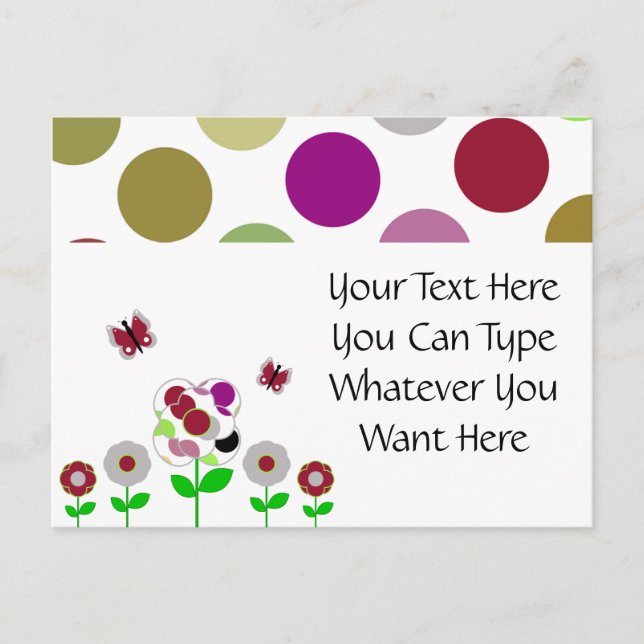 Niedliche Polka Dot Blume Postkarte (Vorderseite)