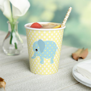Niedliche Polka Dot Elephant Babydusche Pappbecher