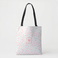 Niedliche Polka-Dot-Monogramm in Rosa, Blau und Gr