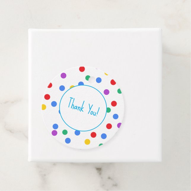 Niedliche Polka Dots Kindergeburtstag Party Geschenkanhänger (Beispiel)