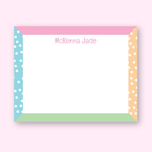 Niedliche Polka Dots Pastel Frühjahrsgeschosse Mitteilungskarte