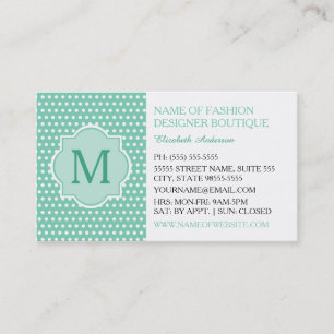 Niedliche Polka-Pfoten mit Girly Monogram-Boutique Visitenkarte