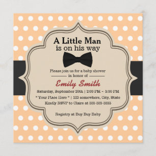 Niedliche Polka-Punkt-Bogen-Krawatten-kleine Einladung