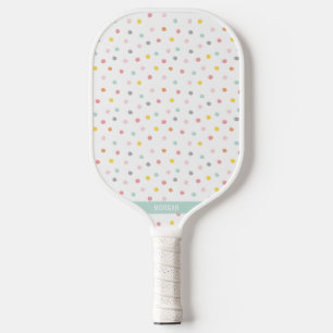 Niedliche Polka-Punkte in Pastellfarben Pickleball Schläger