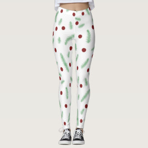 Niedliche Polska dot Christmas tree Red Green Leggings