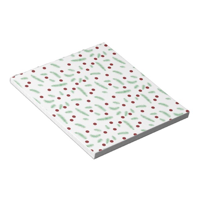 Niedliche Polska dot Christmas tree Red Green Notizblock (angewinkelt)