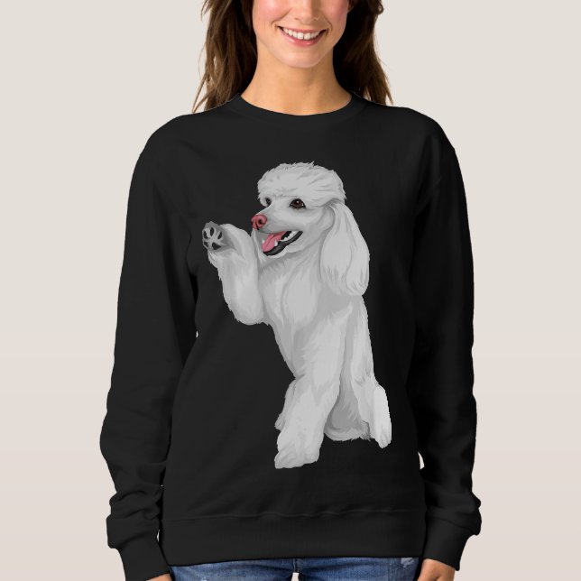 Niedliche Poodle Hundeschicht Grafik Sweatshirt (Vorderseite)