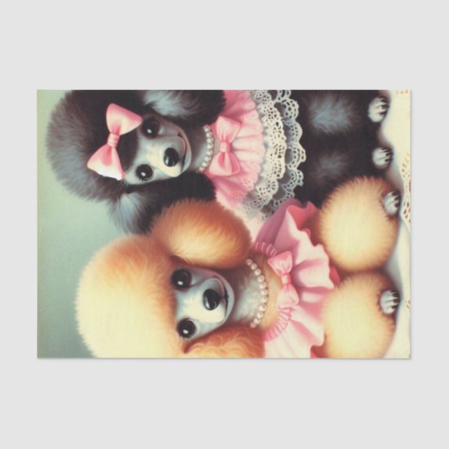 Niedliche Poodle-Illustration Seidenpapier (Vorderseite)