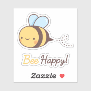 Niedliche positive Bee Happy Aufkleber