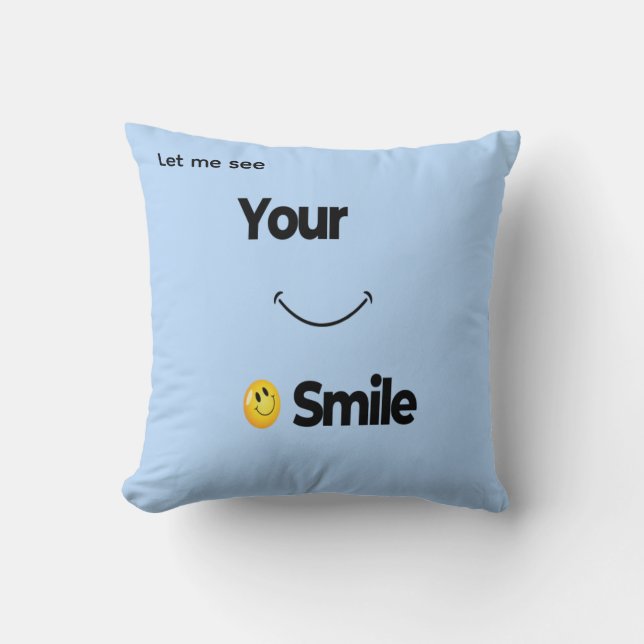 Niedliche Positivitäts-Zuhause "Smile Face Throw" Kissen (Vorderseite)