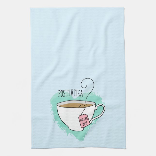 Niedliche Positivitea Geschenk für Tee Lover Geschirrtuch (Vertikal)
