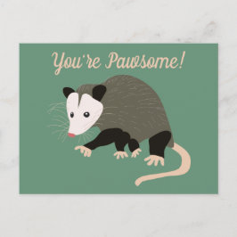 Niedliche Possum Illustration Grüne benutzerdefini Postkarte