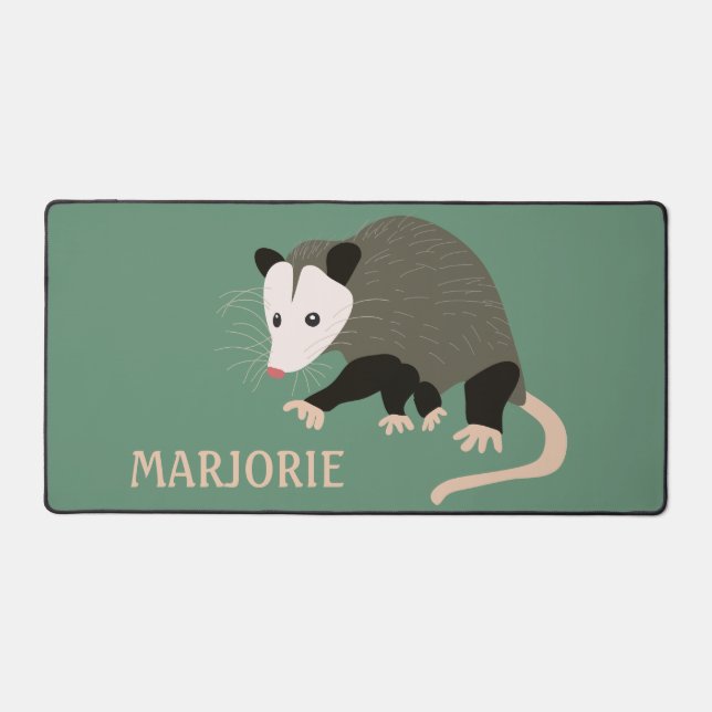 Niedliche Possum Illustration Light Green Personal Schreibtischunterlage (Vorderseite)