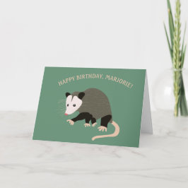 Niedliche Possum Illustration Personalisiert Gebur Karte