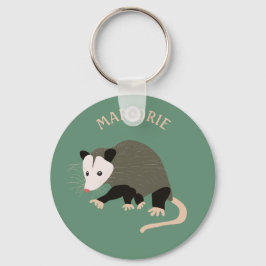 Niedliche Possum-Illustration Personalisiert-hellg Schlüsselanhänger