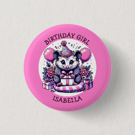 Niedliche Possum Personalisierte Girl's Birthday G Button