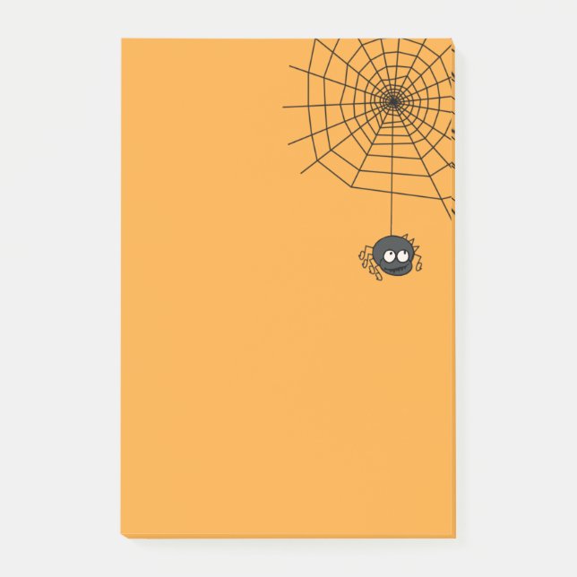 Niedliche Post-It Kürbis-Halloweens Spiderweb Klebezettel (Vorderseite)