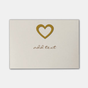 Niedliche Post it with Liebe Gold Heart Post-it Klebezettel