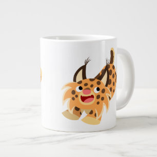 Niedliche Prankings-Cartoon Bobcat Jumbo-Tasse