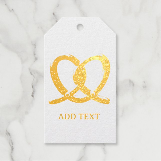 Niedliche Prätzel Zeichne benutzerdefinierten Text Geschenkanhänger (Vorderseite)