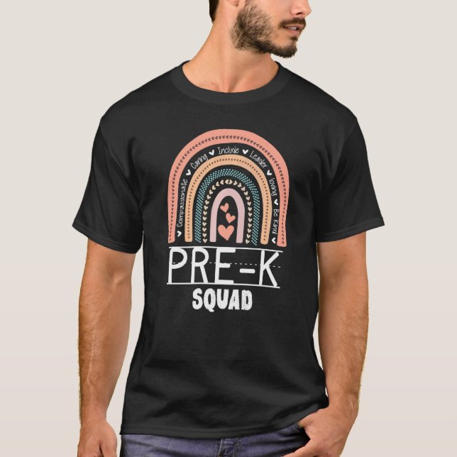 Niedliche Pre K Squad School Admin Bewertung Front T-Shirt (Vorderseite)