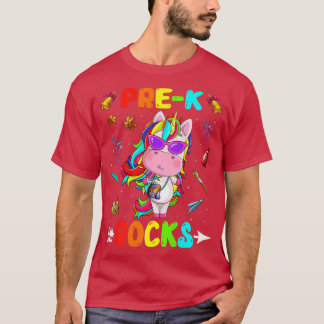 Niedliche PreK Rocks Unicorn Willkommen zurück zur T-Shirt