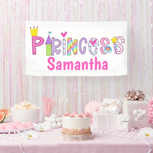 Niedliche Princess Alphabet Personalisiert Banner (Party)