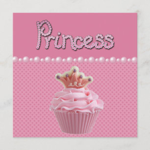 Niedliche Princess Cupcake Babydusche Einladung