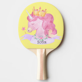 👑 Niedliche Princess Unicorn Individuelle Name Tischtennis Schläger