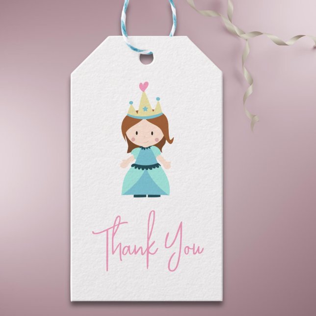 Niedliche Prinzessin Birthday Party Danke Geschenkanhänger (Cute Princess Birthday Party Thank You Gift Tags)