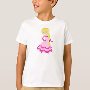 Niedliche Prinzessin, Blondhaar, Kronen, rosa Klei T-Shirt