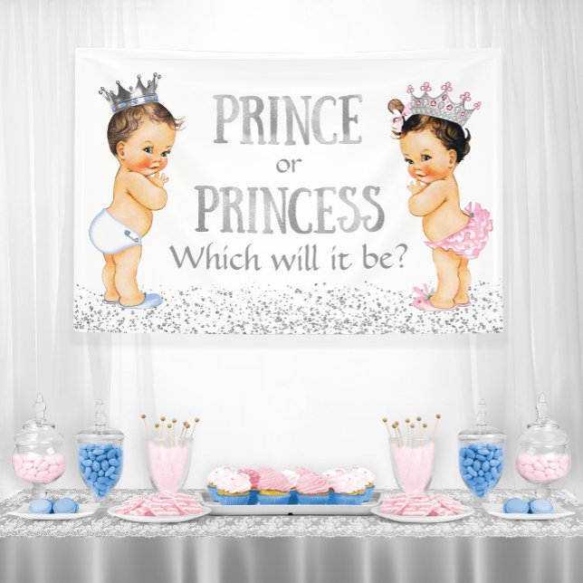 Niedliche Prinzessin Gender Reveal Baby Dusche Banner (Von Creator hochgeladen)